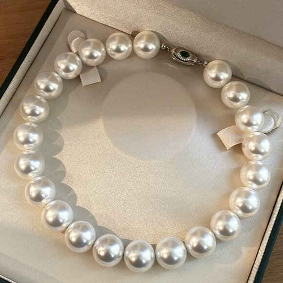 ✨ EXQUISITE BEAUTY! Super Large Australian White Pearl Choker - Picture 6 of 10